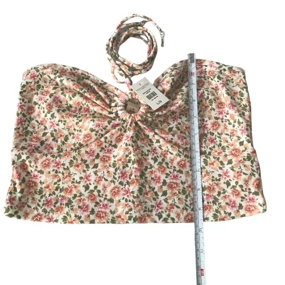 🌻4/$20 Aeropostale Bandeau Floral Print Top with Neck Tie Size Large NWT - Picture 4 of 8